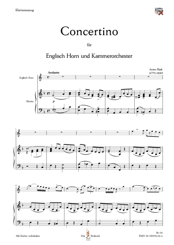 Fladt, Anton - Concertino für Englisch Horn und Kammerorchester