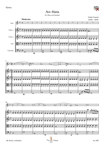 Caccini, Giulio - Ave Maria für Oboe / EH und Begleitung