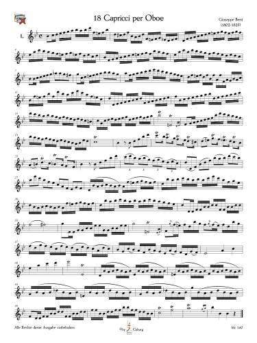 Berti, Giuseppe - 18 Capricci per Oboe solo