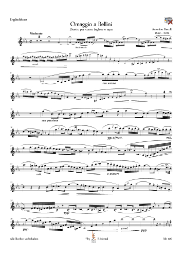 Pasculli, Antonio - Omaggio a Bellini für Englisch Horn und Harfe
