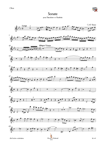 Braun, C.A.P. - Sonate für Oboe