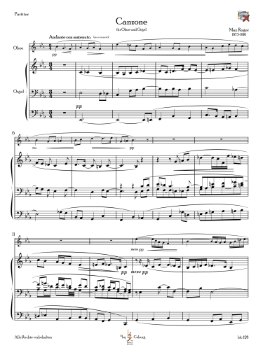 Reger, Max - "Canzone" für Oboe und Orgel