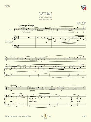 Koechlin, Charles - Pastorale für Oboe und Harmonium