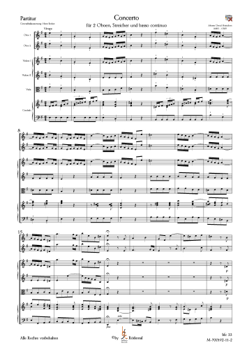 Heinichen, Johann David - Konzert e-moll für zwei Oboen, Streicher und Basso continuo