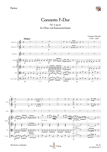 Ferlendis, Giuseppe - Concerto F-Dur für Oboe und Orchester