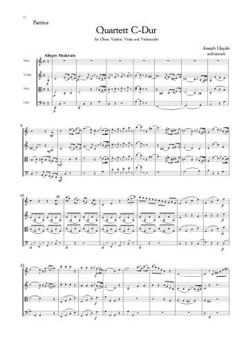 Haydn, Joseph - 2 Quartette für Oboe und Streicher