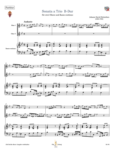 Heinichen, Johann David - Triosonate c-moll für Oboe, Violine und Generalbaß