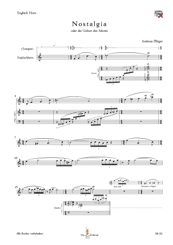 Pflüger, Andreas - Nostalgia für Englisch Horn, Harfe und Tonband