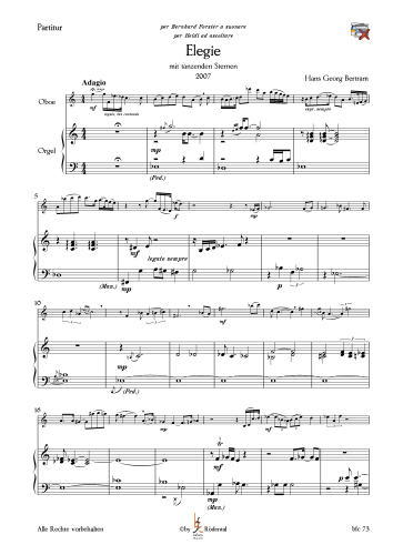 Bertram, Hans Georg - Elegie "Sterne" für Oboe und Orgel