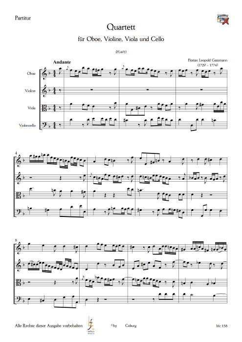 Gassmann, Florian Leopold - Quartett