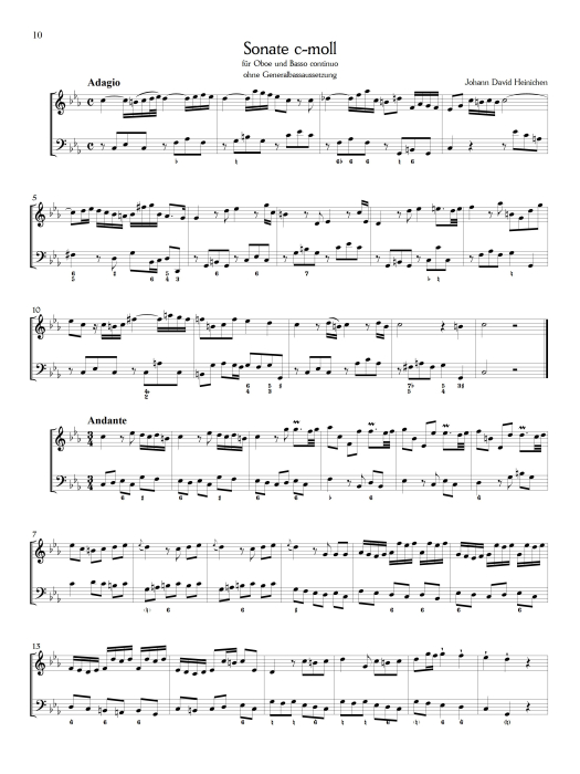 Heinichen, Johann David - Sonate c-moll für Oboe und Generalbaß