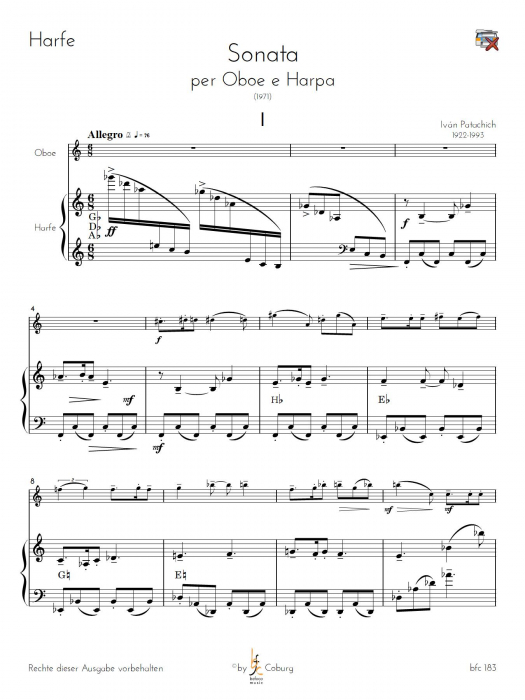 Patachich, Iván - Sonate für Oboe und Harfe