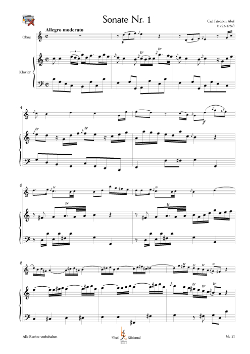 Abel Carl-Friedrich - Sonaten für Oboe und Klavier