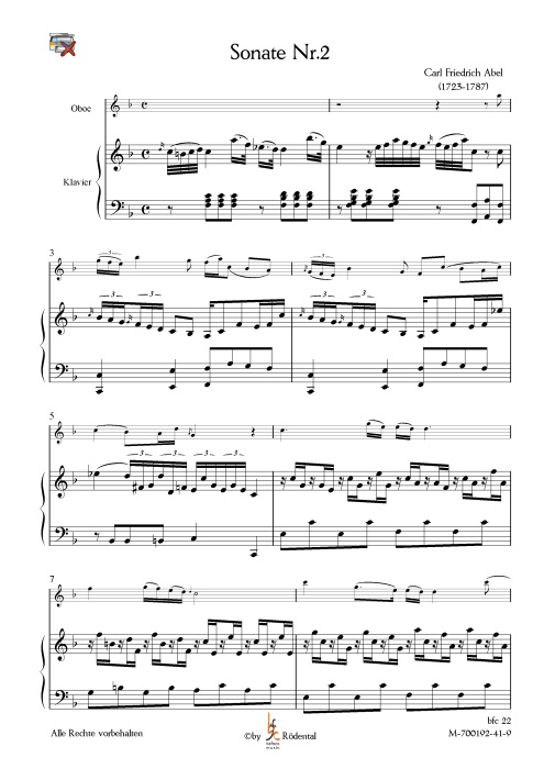 Abel Carl-Friedrich - Sonaten für Oboe und Klavier