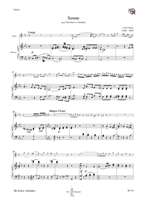 Braun, C.A.P. - Sonate für Oboe