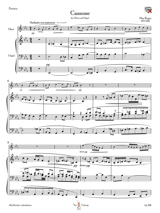 Reger, Max - "Canzone" für Oboe und Orgel