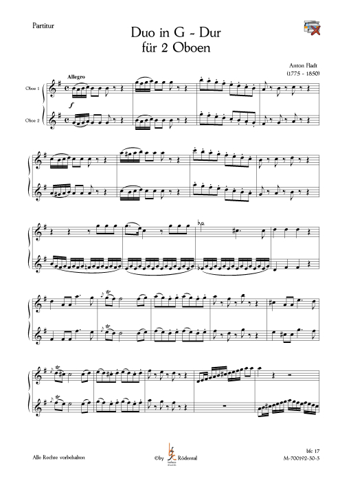 Fladt, Anton - Duetto für 2 Oboen
