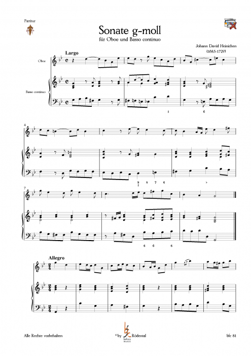 Melodie in g-Moll, für Horn und Klavier von D. Zipoli auf MusicaNeo