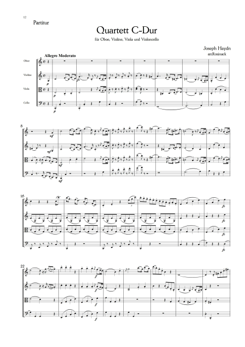 Haydn, Joseph - 2 Quartette für Oboe und Streicher