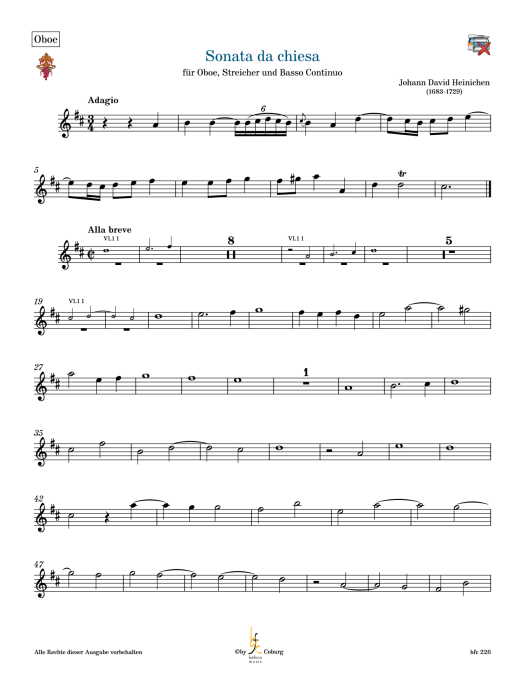 Heinichen, Johann David - Sonata da chiesa für Oboe, Streicher und Basso Continuo