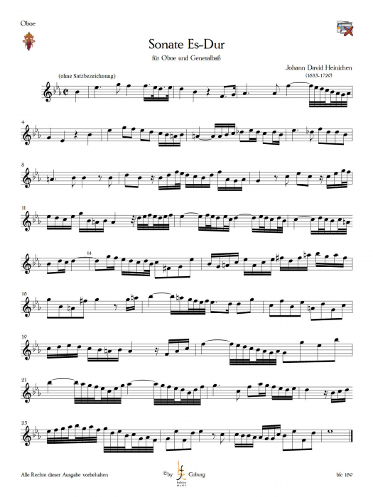 Heinichen, Johann David - Sonate Es-Dur für Oboe und Generalbass