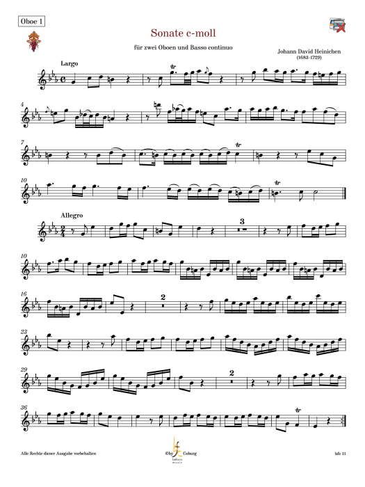 Heinichen, Johann David - Triosonate c-moll für 2 Oboen