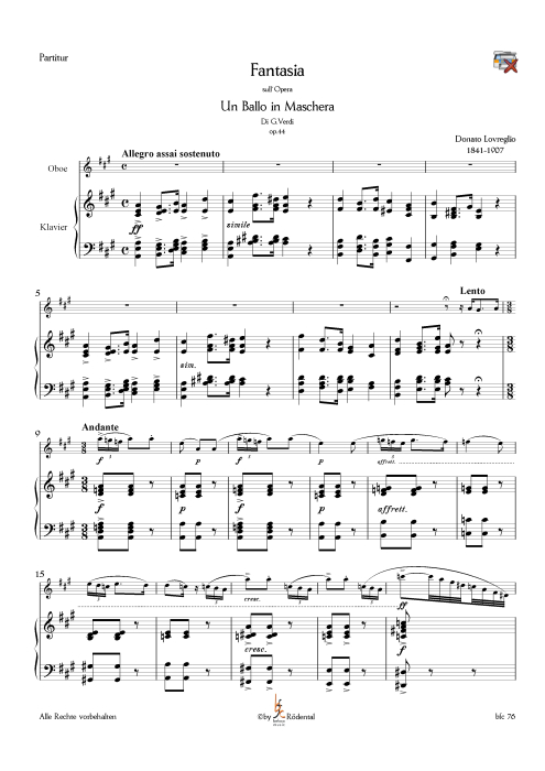 Lovreglio, Donato - Fantasia für Oboe und Klavier