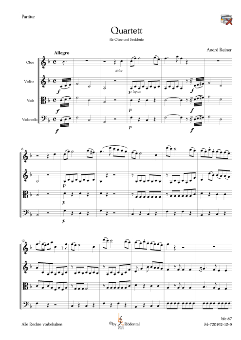 Reiner, André - Quartett für Oboe und Streichtrio