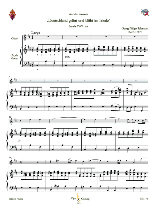 Telemann, Georg Philipp - "Largo" für Oboe und Orgel