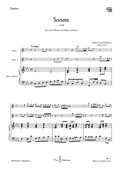 Heinichen, Johann David - Triosonate c-moll für 2 Oboen