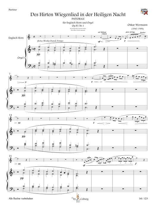 Wermann, Oskar - "2 Werke für Englisch Horn und Orgel" op.81
