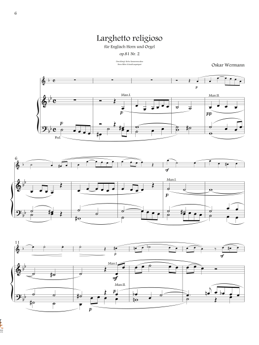 Wermann, Oskar - "2 Werke für Englisch Horn und Orgel" op.81