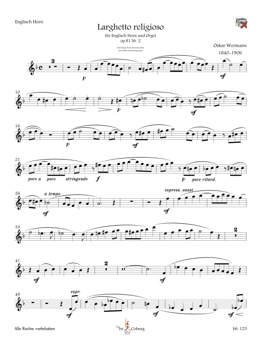Wermann, Oskar - "2 Werke für Englisch Horn und Orgel" op.81